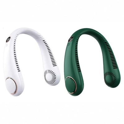 Ventilador de Cuello Digital Coolzy 3000mAh – Pack x2 (Blanco + Verde)