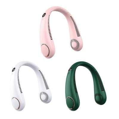 Ventilador de Cuello Digital Coolzy 3000mAh – Pack x3 (Blanco + Verde + Rosa)